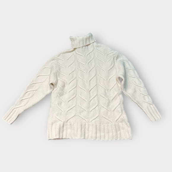 Aritzia, Wilfred, Merino Wool, “Champeaux” Cable knit Turtleneck Cream Sweater - Picture 6 of 8